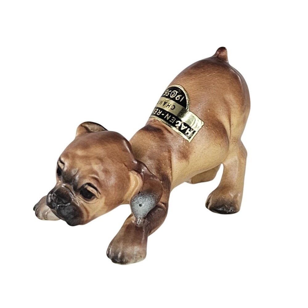 Hagen Renaker DW Boxer Puppy Dog Champ Figurine Matte Version With Sticker